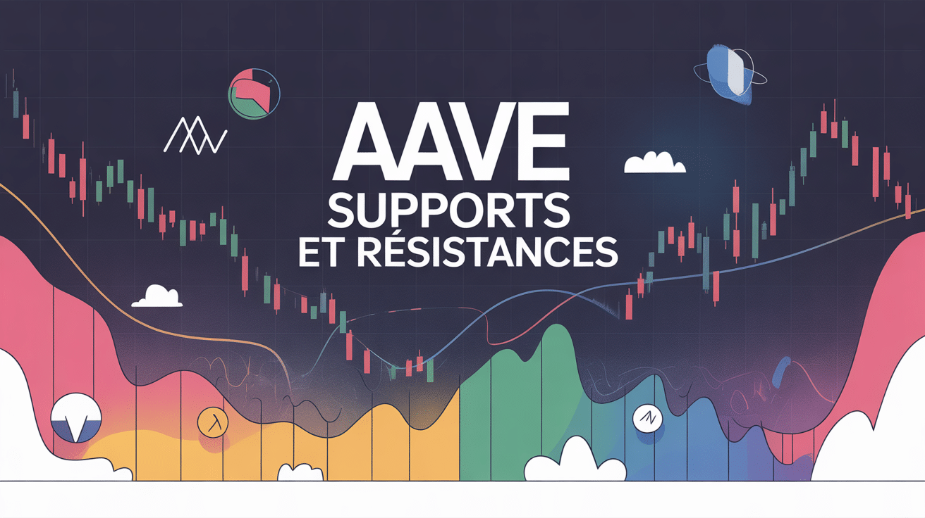 analyse technique support resistance aave graphique stylisé