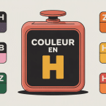 Nuancier couleur en h petit bac avec havane, héliotrope, hermine