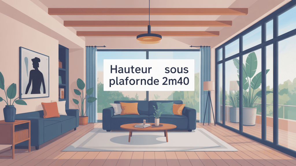 illustration moderne hauteur sous plafond 2m40 pièce lumineuse