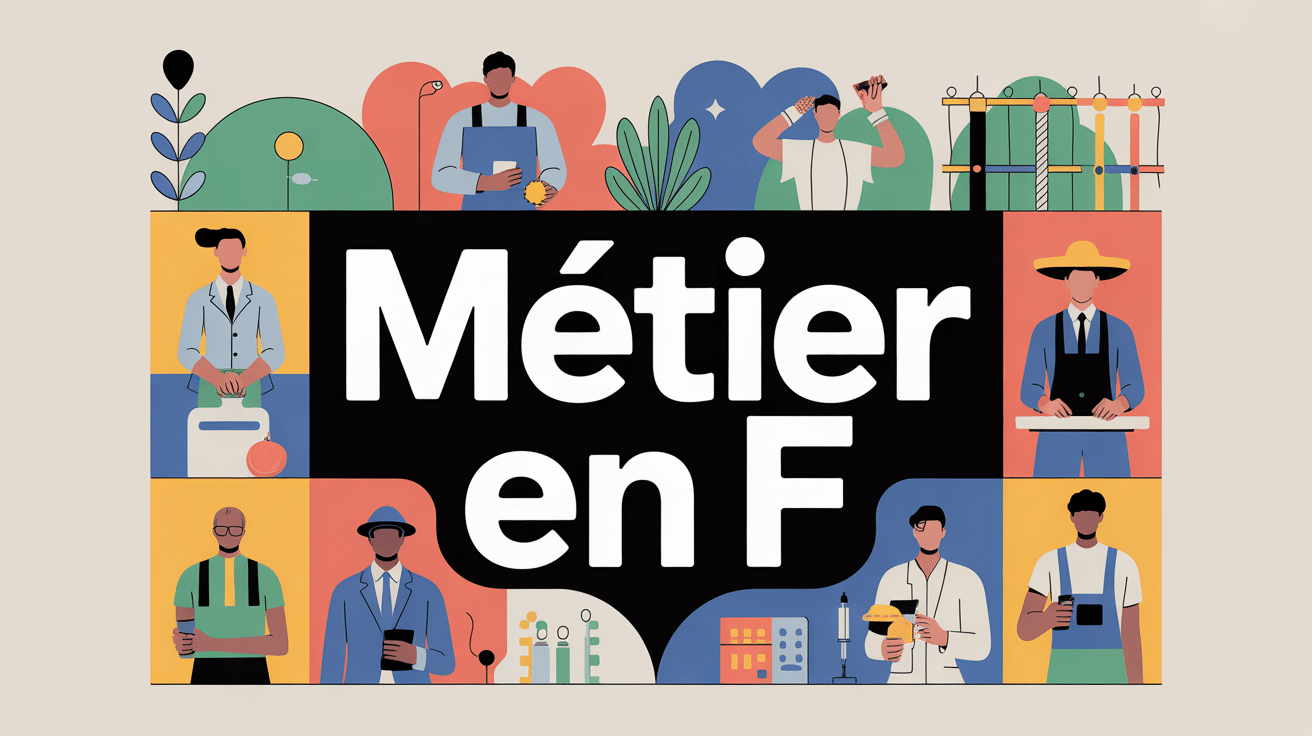 Illustration métier en F, métiers variés