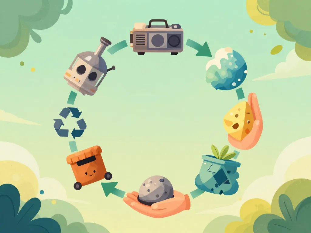 illustration circulaire mise au rebut valorisation durable