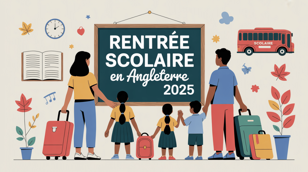 Image rentrée scolaire Angleterre 2024 organisation famille planning