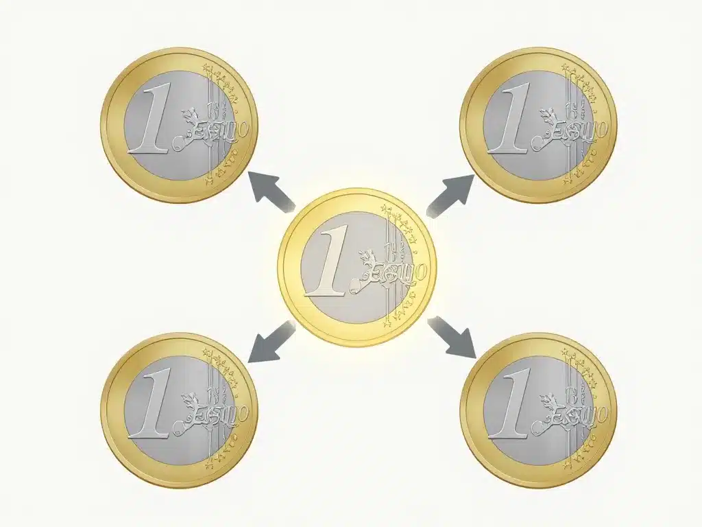 concept diagramme piece 1 euro rare rarete