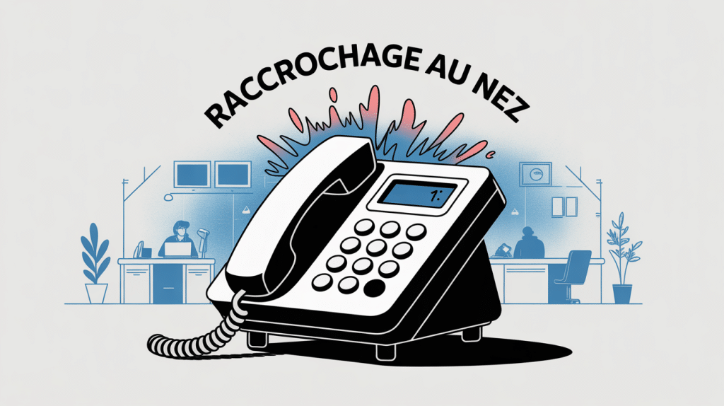 Illustration raccrochage au nez combiné service client