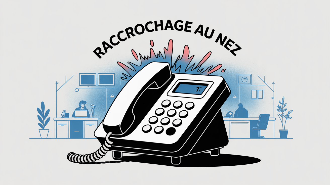 Illustration raccrochage au nez combiné service client