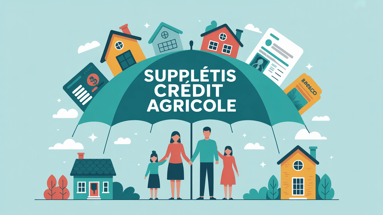 supplétis crédit agricole avis illustration famille sous parapluie banque