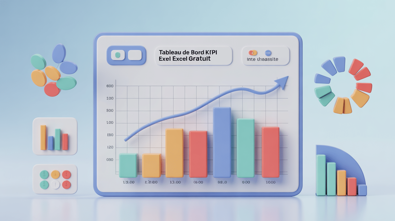 tableau de bord kpi excel à télécharger gratuit en illustration moderne