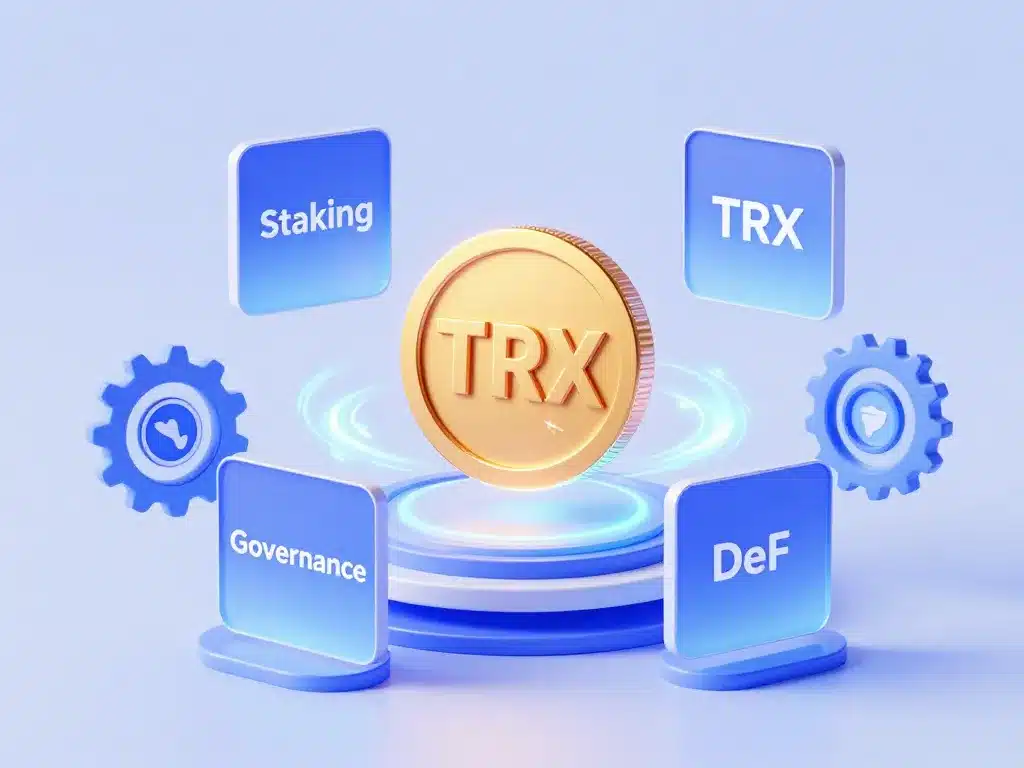 Métaphore visuelle fonctions du token TRX sur la blockchain Tron ICO