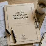 affaire personnelle commerçant dossier sur bureau