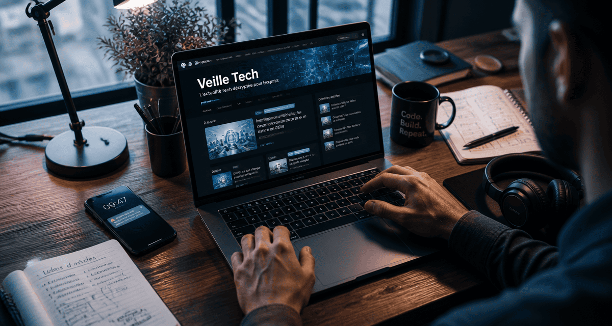 Professionnel lit blog technologie sur laptop