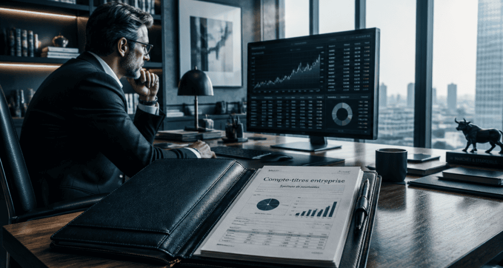 compte titre entreprise sur écran financier