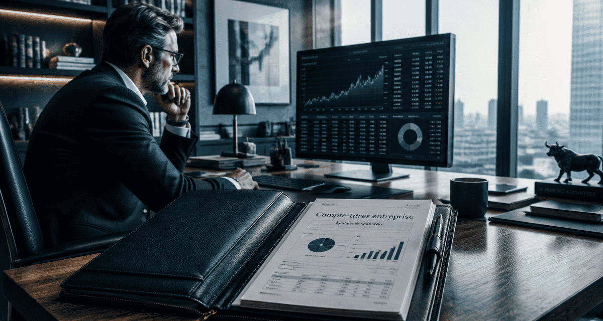 compte titre entreprise sur écran financier