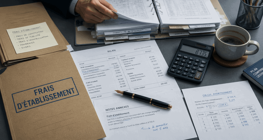 frais d établissement documents comptables