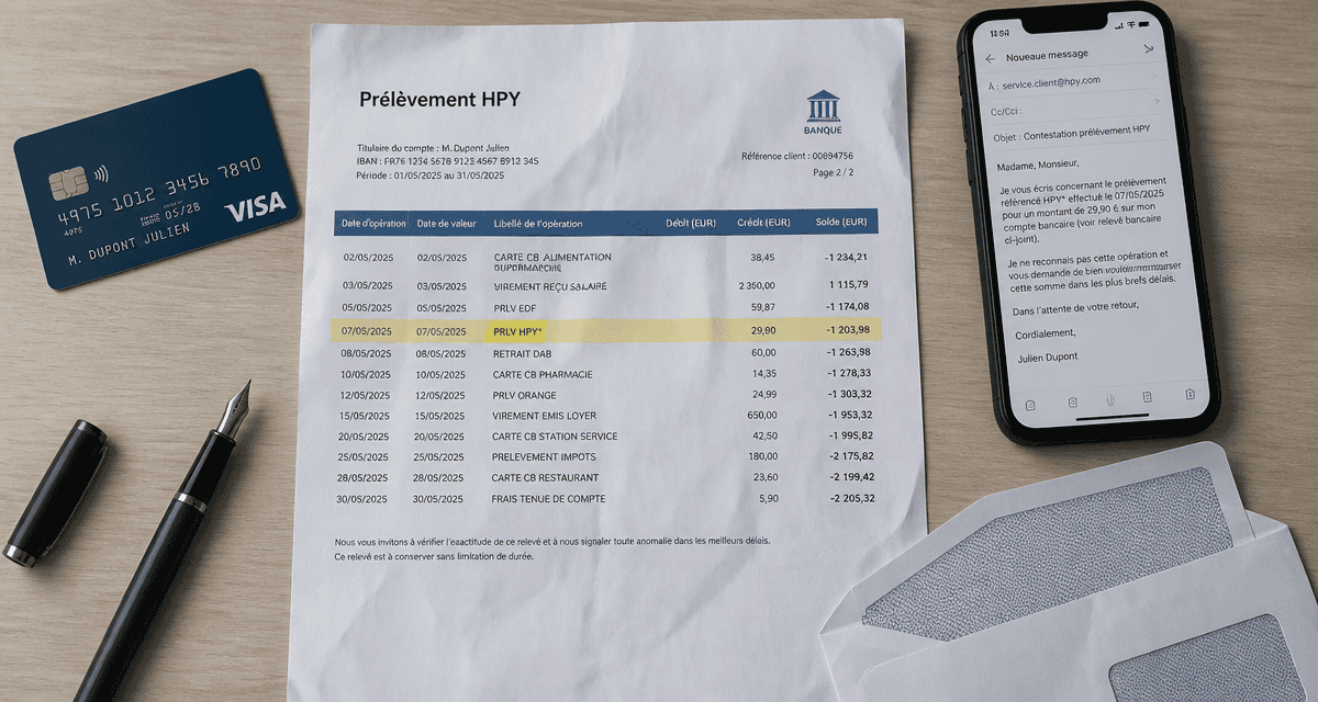 hpy paiement sur relevé bancaire carte