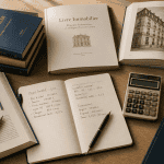 immobilier livre livres et calculatrice sur bureau