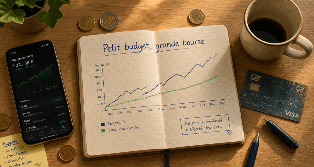 Investir en bourse petit budget carnet graphique
