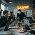 Licorne France équipe startup en open-space