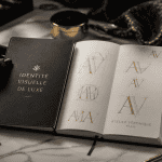 logo marque de luxe carnet esquisse typographie