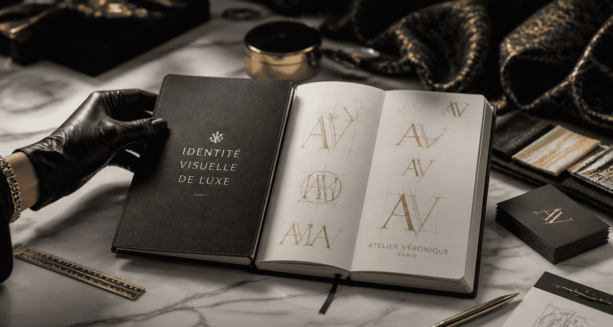 logo marque de luxe carnet esquisse typographie