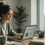 métier en télétravail femme ordinateur