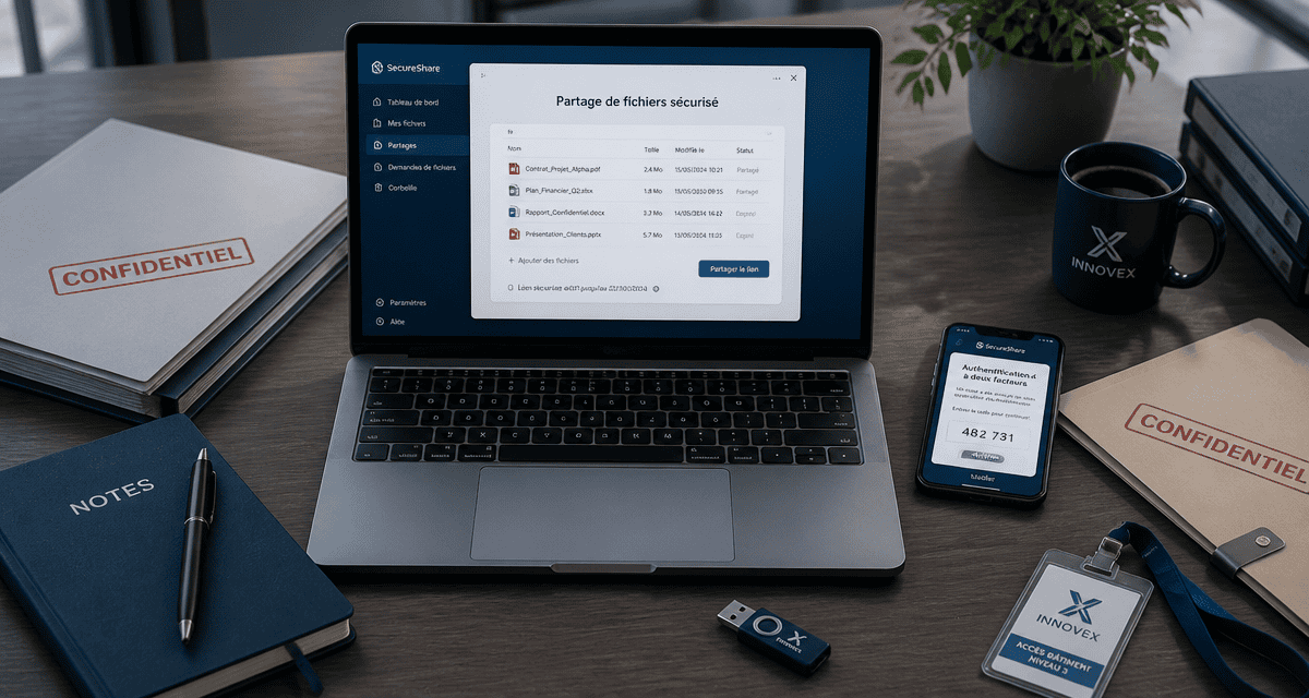 partage de fichier en ligne sécurisé sur ordinateur et smartphone