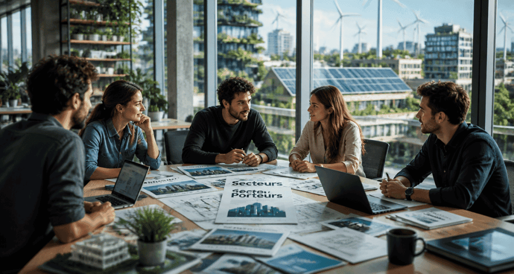 Jeunes en open space secteur porteur
