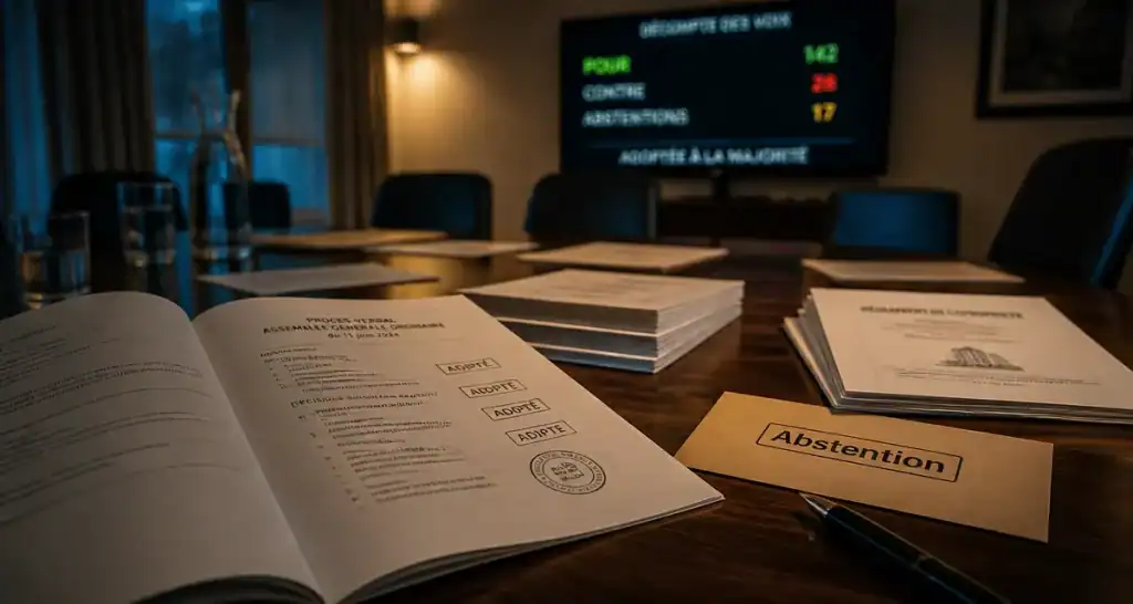 abstention vote ag copropriété : PV et enveloppe abstention