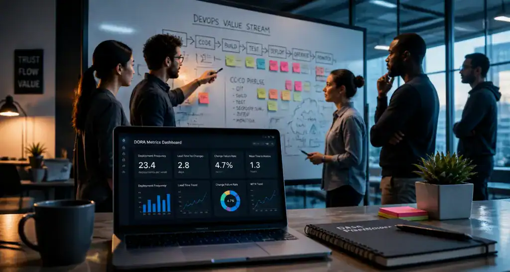 formation dasa practitioner équipe DevOps tableau blanc