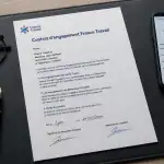 france travail contrat d engagement sur bureau