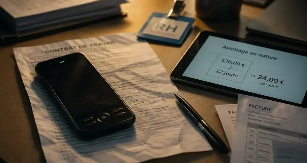 Mise à disposition téléphone portable professionnel : contrat, factures et calcul avantage en nature