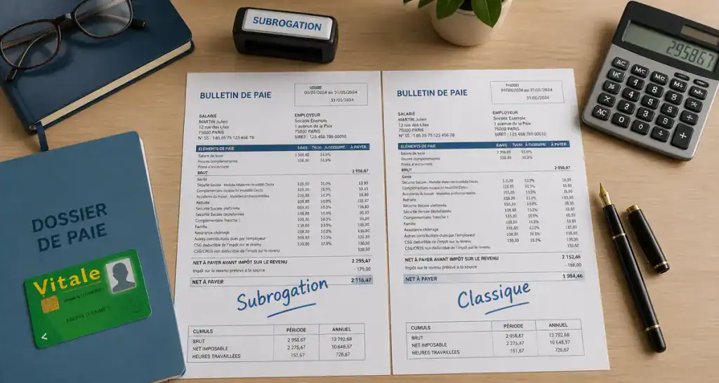 Subrogation avantage et inconvénient sur bulletin de paie