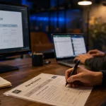 Formateur informatique en formation, apprenants au PC, plan de formation