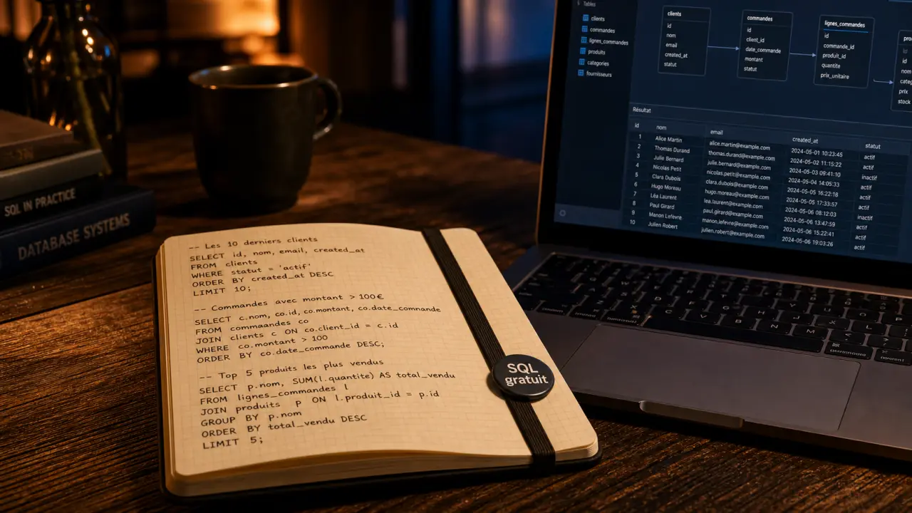 Formation sql gratuite : requêtes SQL et jointures sur carnet