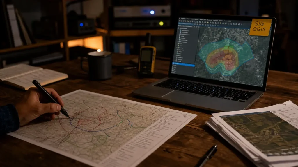 SIG logiciel QGIS ArcGIS MapInfo en bureau SIG