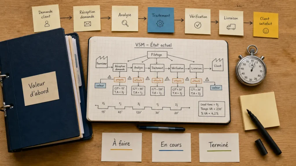 Processus lean : comprendre la valeur, éliminer 7 mudas et fluidifier les flux