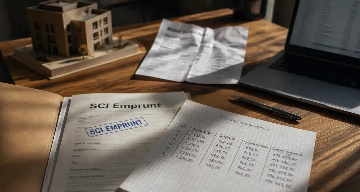 Emprunt SCI : tableau mensualités et dossier banque
