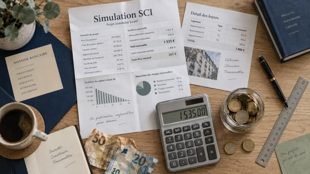 Simuler un prêt immobilier en SCI : 35 % d’endettement et 70 % des loyers
